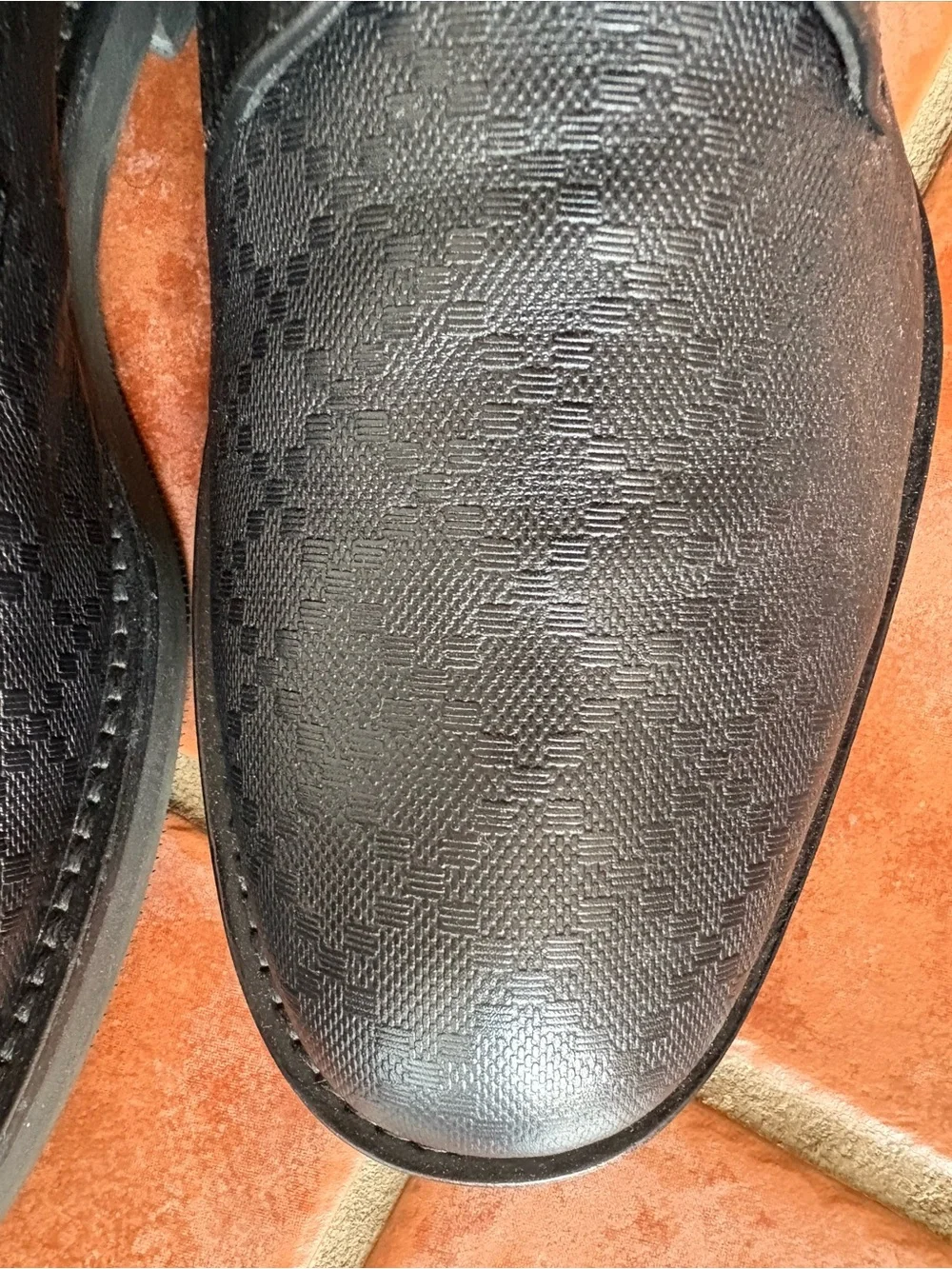 Gucci Hilary Lux Diamante Black Leather Derby Shoes 386575 Sz UK 10 US 11